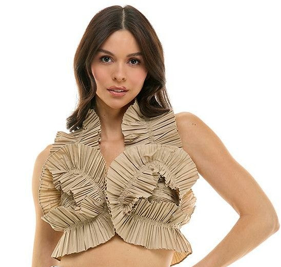 Elegancia Nocturna drapeada- Color Taupe