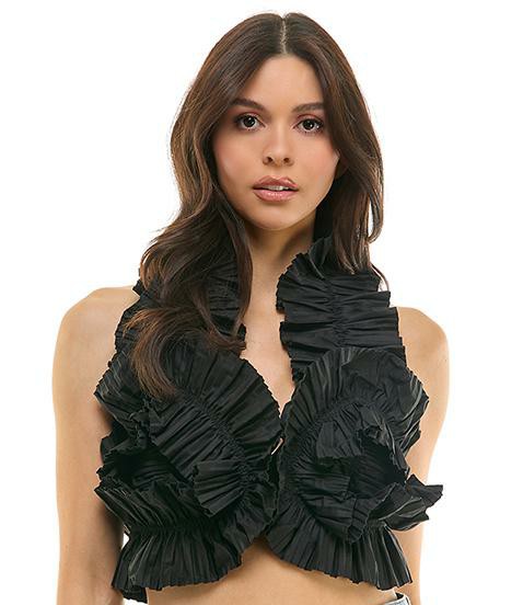 Elegancia nocturna drapeada- Negro